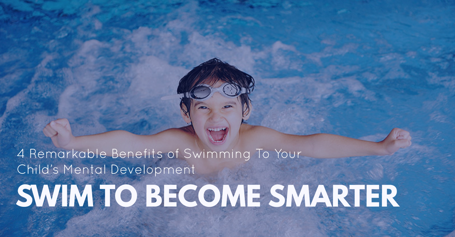 A child wearing goggles and a swim cap practicing freestyle stroke in a clear blue pool.